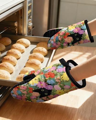 100% Cotton Mini Oven Mitts Set with Silicone Grips P984