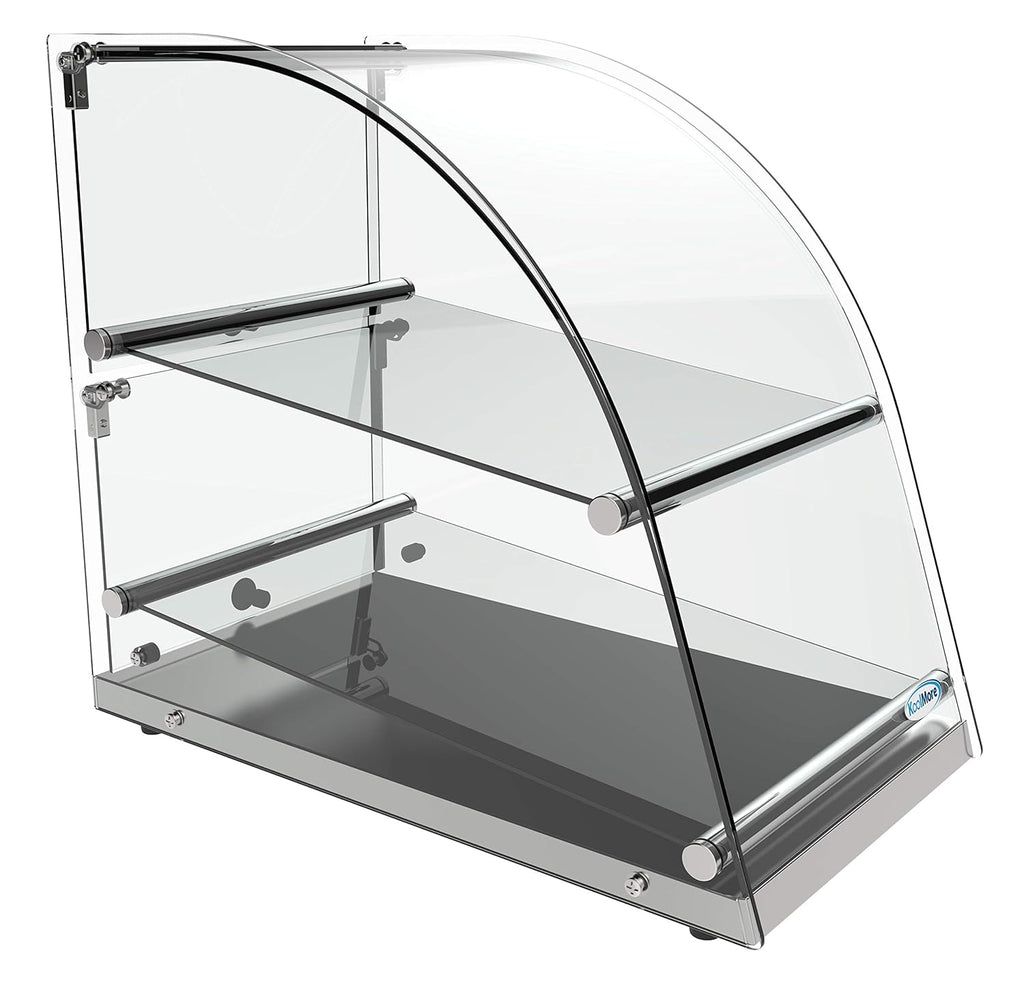 2 Tier Countertop Bakery Display Case with Curved Glass and Rear Door M17914