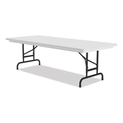 Adjustable Folding Tables, Rectangular, 60" x 30" x 22" to 32", Gray Top, Black Legs F7466