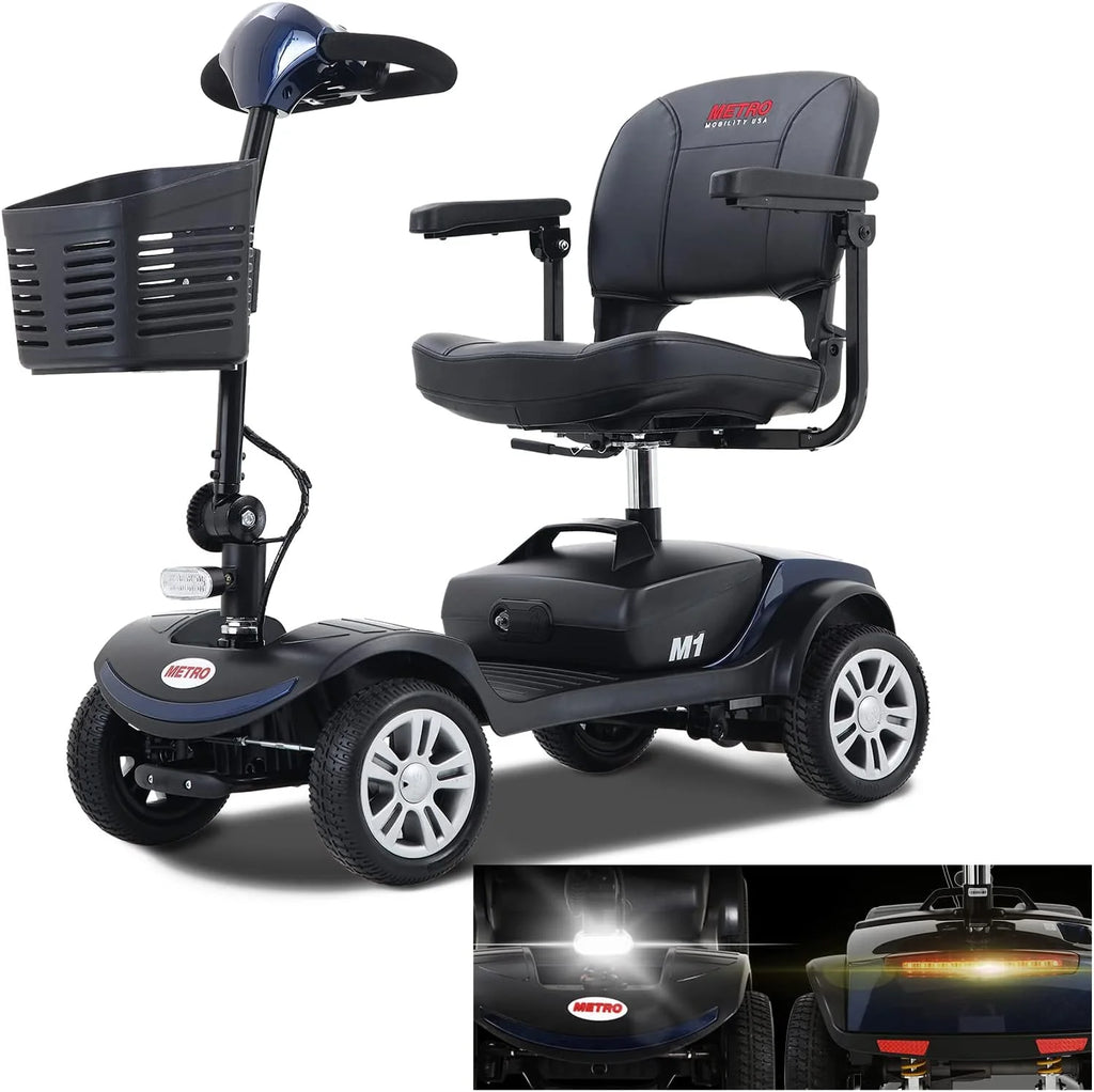 Blue Foldable 4 Wheel Mobility Scooter M360