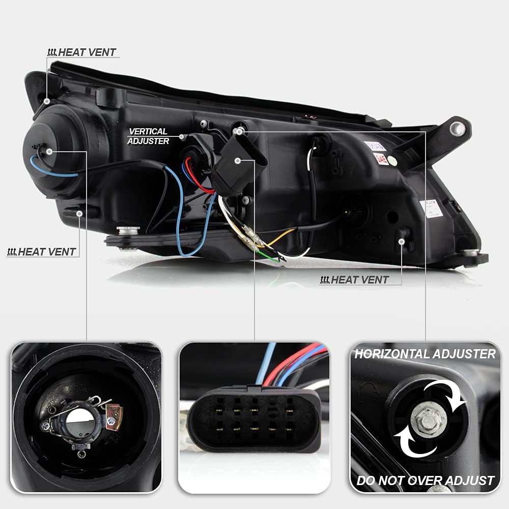 2009-2011 Volkswagen Tiguan Black Housing Projector Headlights Y868530