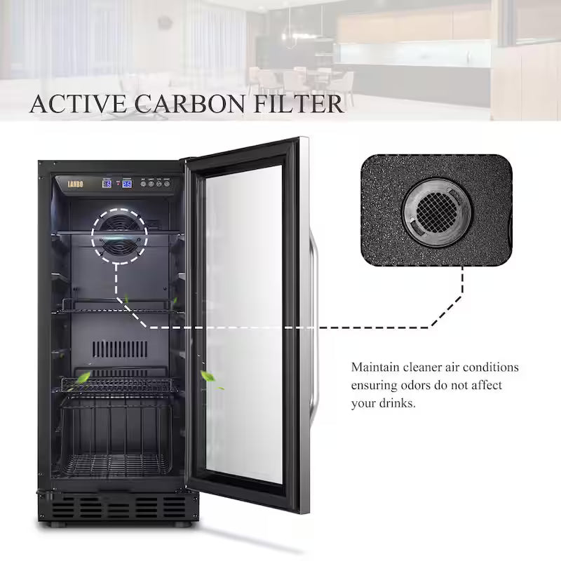 15 in. 70 Can Stainless Steel Beverage Refrigerator H420411