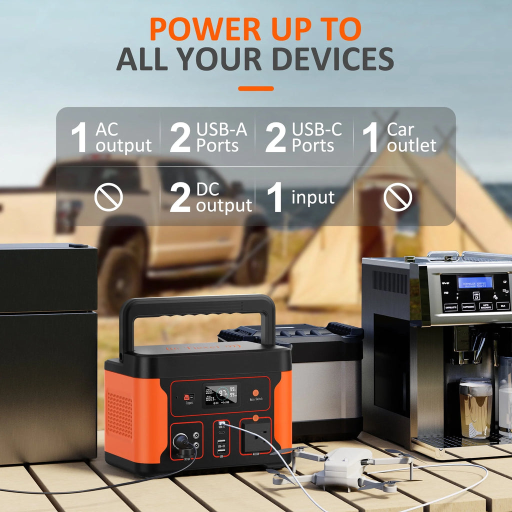 Portable Power Station 600W 550Wh LiFePO4 Battery W3038