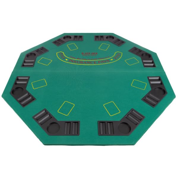 48-Inch Folding Poker Table Top with Cupholders and Chip Trays Z6775