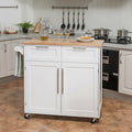 White Rolling Kitchen Cart U3526