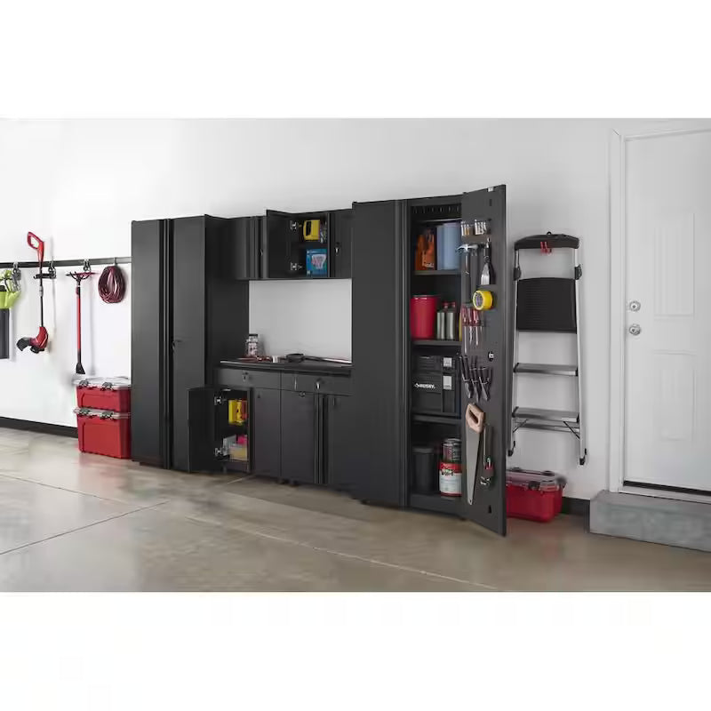 6-Piece Welded Steel Garage Storage System in Black Z5602
