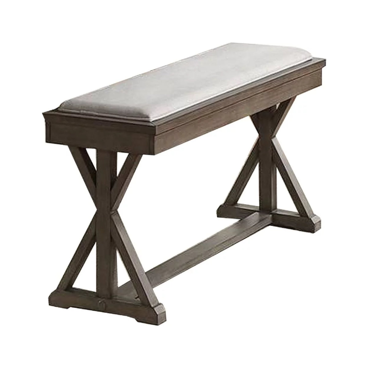 Padded Seat Dining Bench with Double Pedestal Base K1689