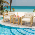 3 Pc PE Wicker Patio Conversation Set with Cushions H4350