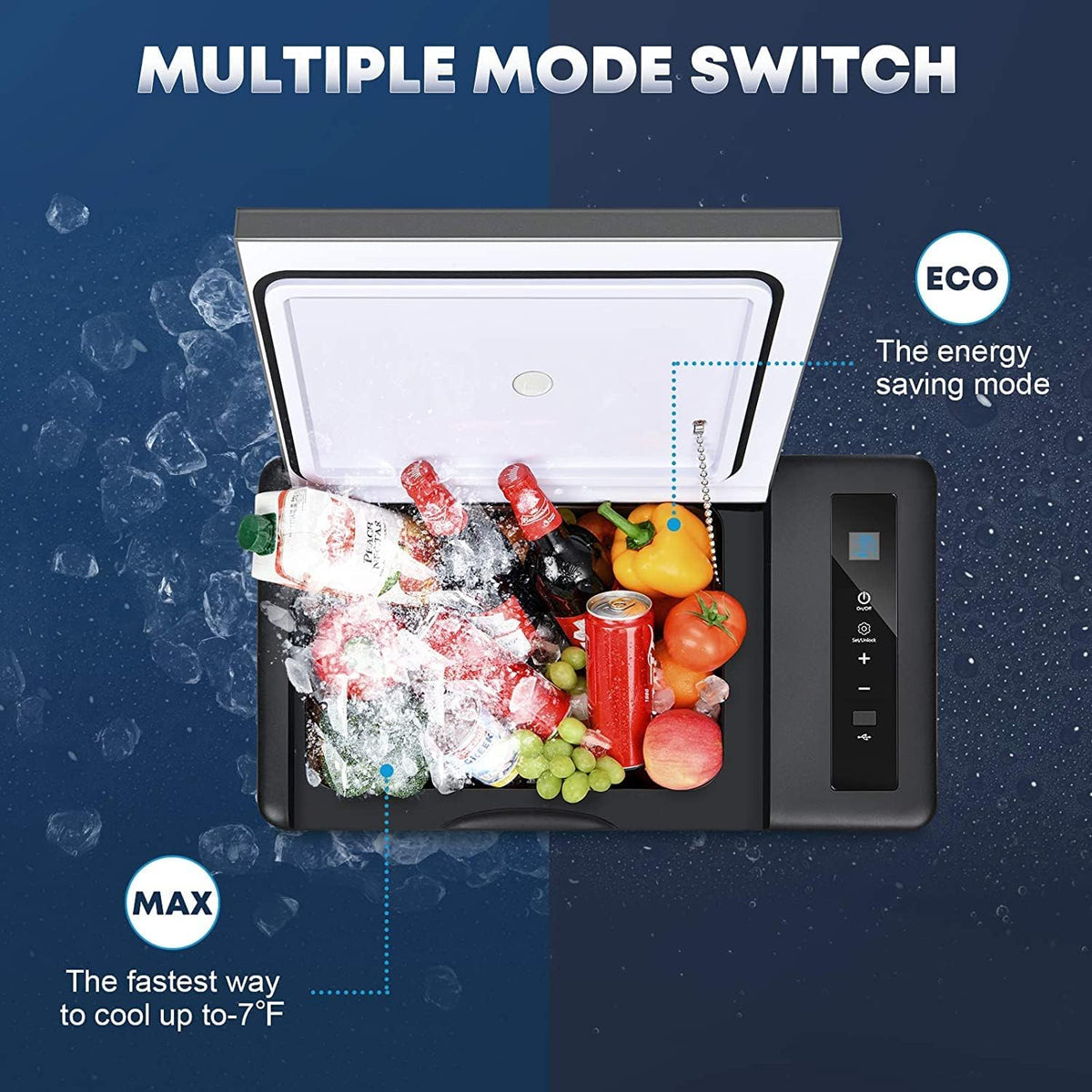 Portable 12 Volt Refrigerator 26 Quart Electric Cooler U5318