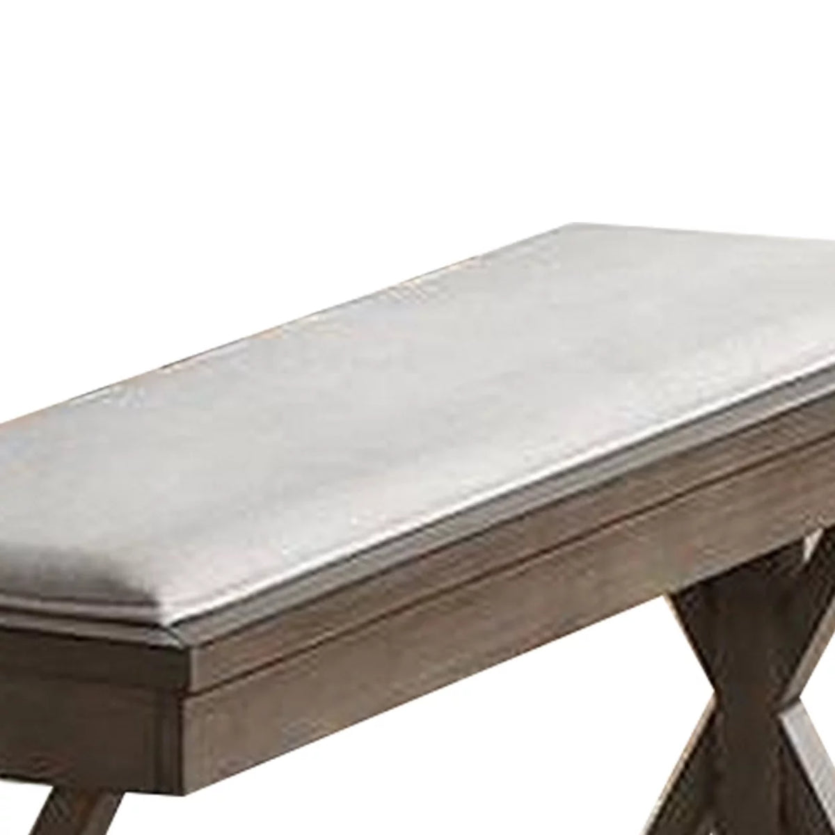 Padded Seat Dining Bench with Double Pedestal Base K1689