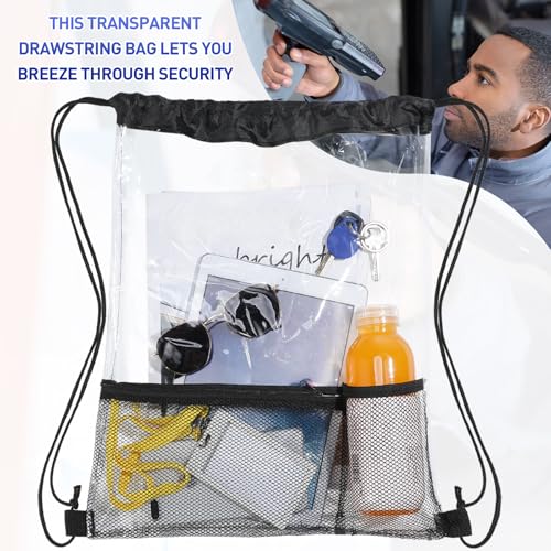20 Pack Clear Drawstring Bags S6387