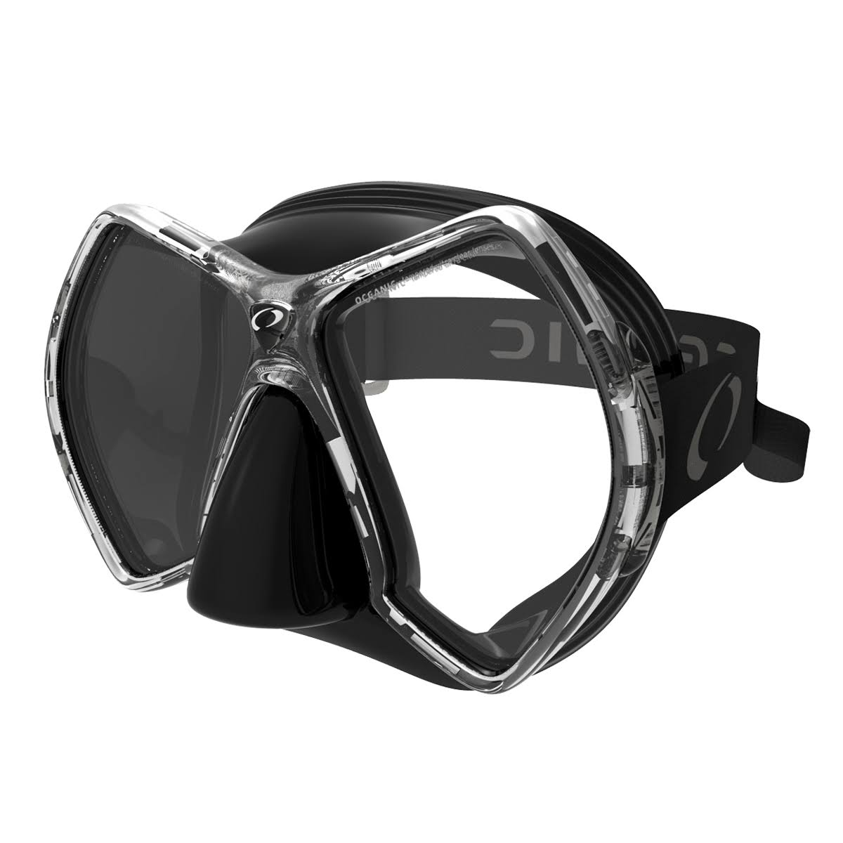 Black/Gray Clear Lens Scuba Mask O362