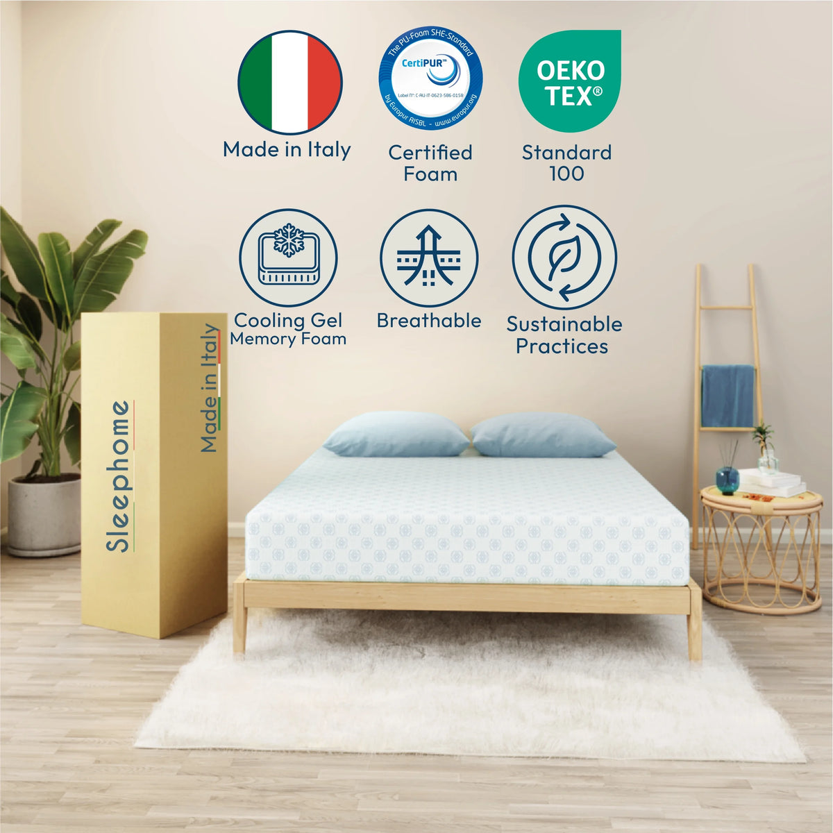 Cooling Gel Memory Foam Mattress Queen Q232194
