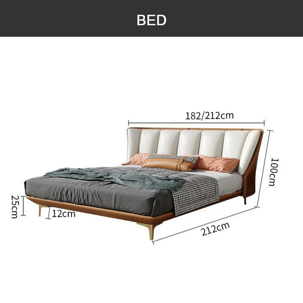 Genuine Leather King Queen Size Bed O412