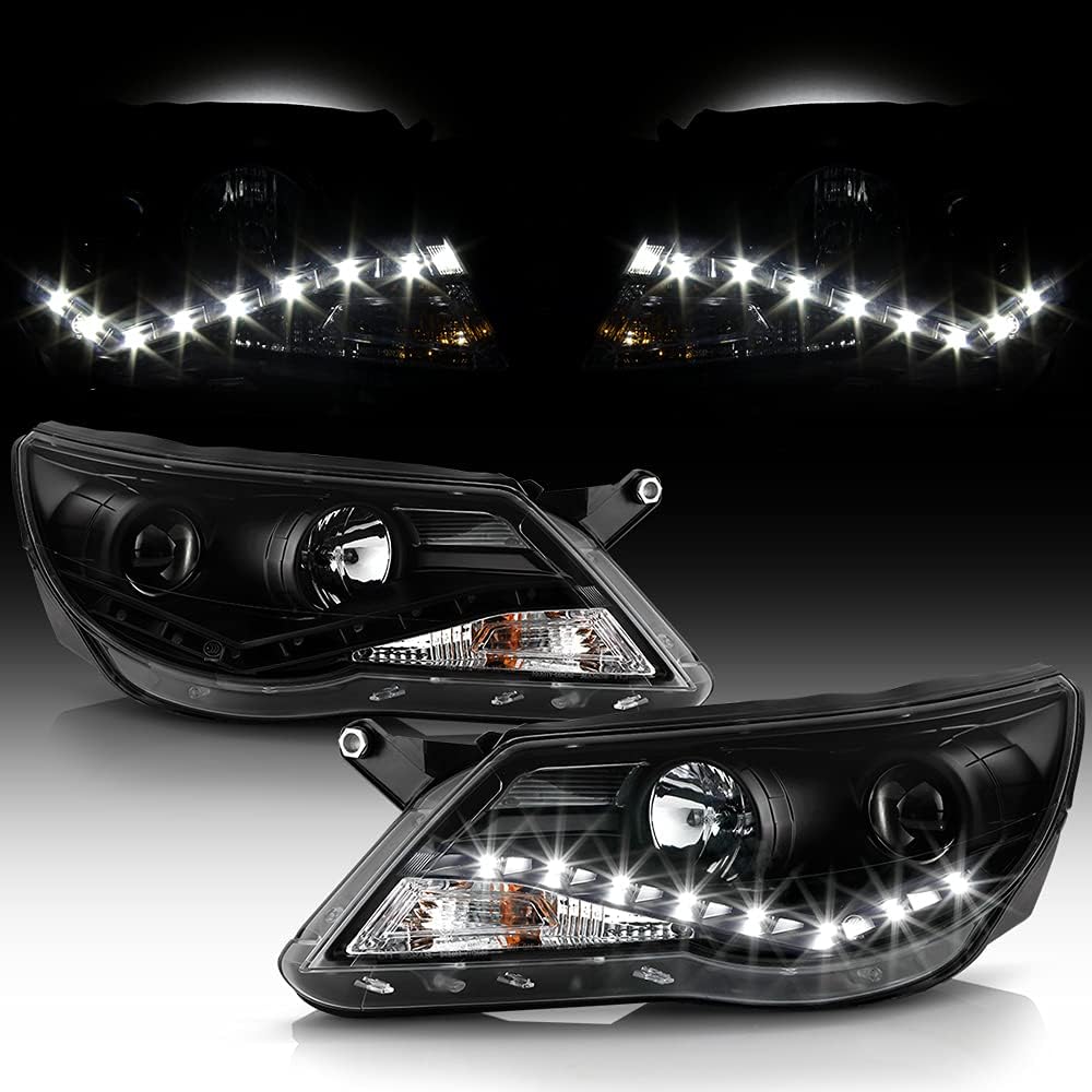 2009-2011 Volkswagen Tiguan Black Housing Projector Headlights Y868530