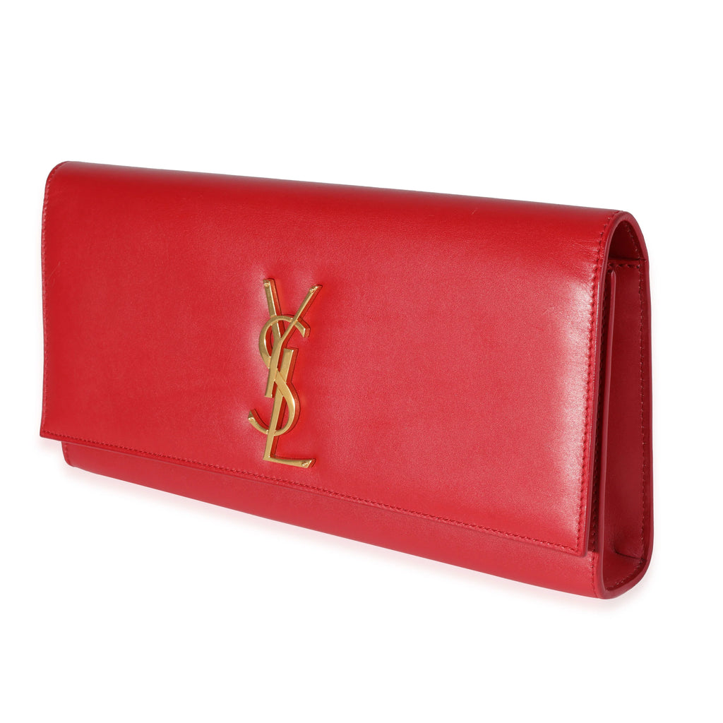 Red Smooth Calfskin Clutch A349547