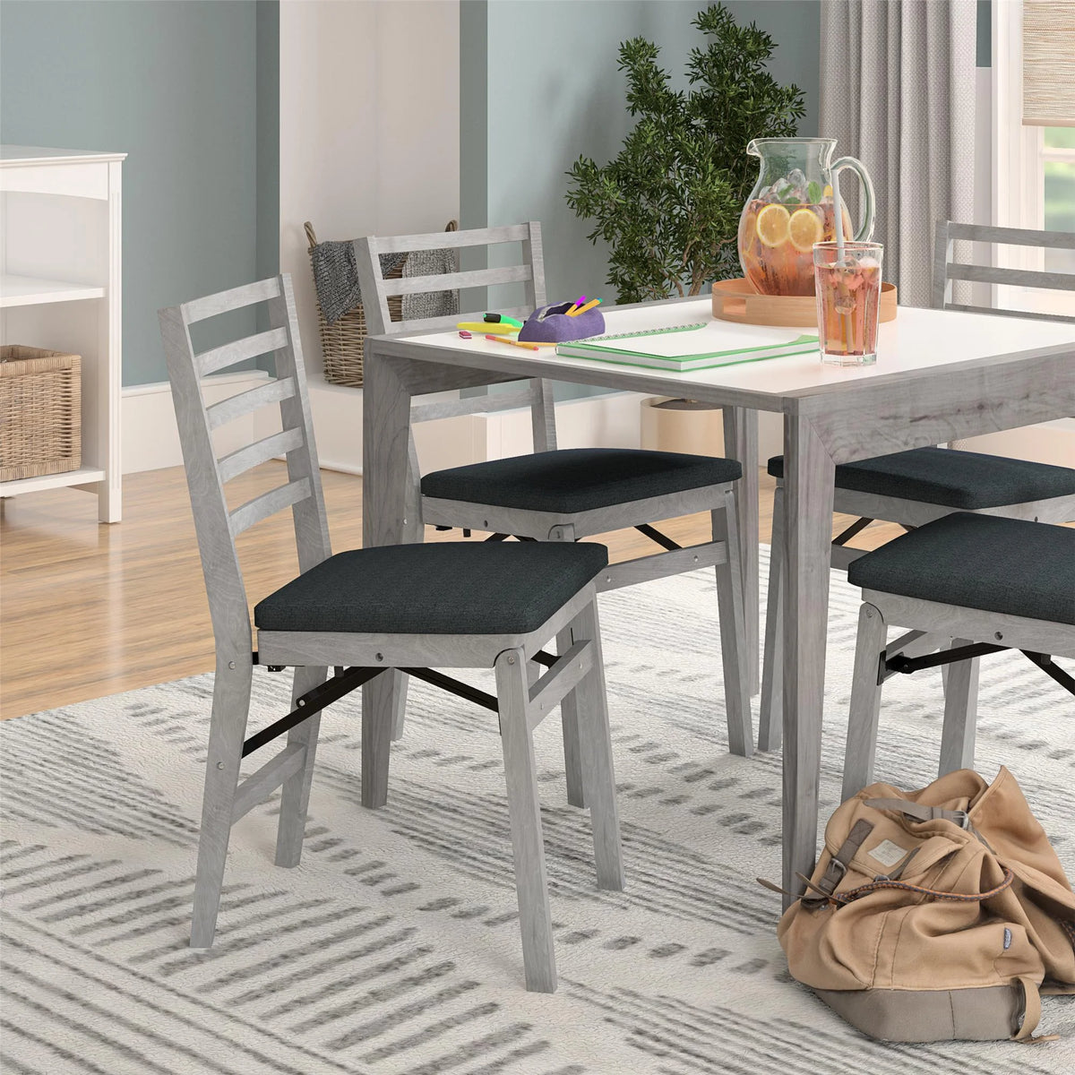 Gray Wash 2-Pack Wood Folding Chair N856915