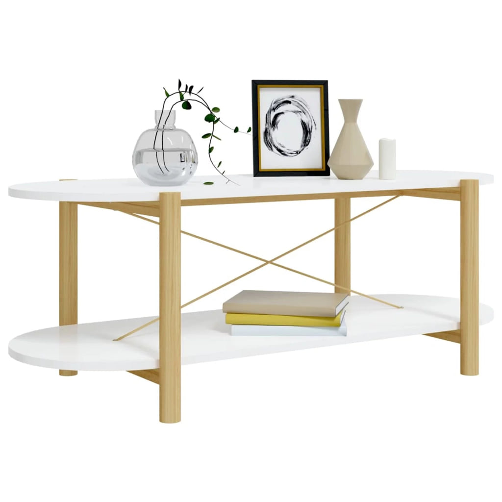 White Engineered Wood Coffee Table U2606