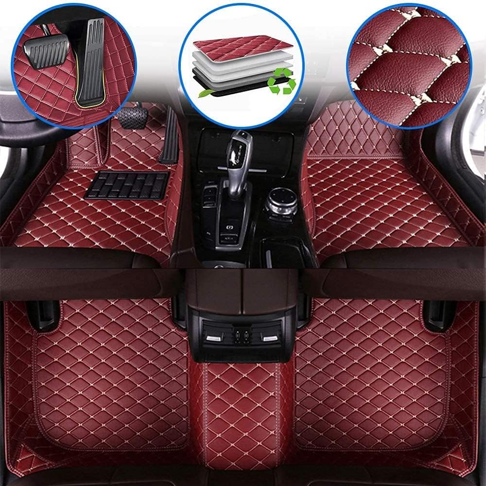 Custom Full Coverage All Weather Non-Slip Leather Car Floor Mats U257
