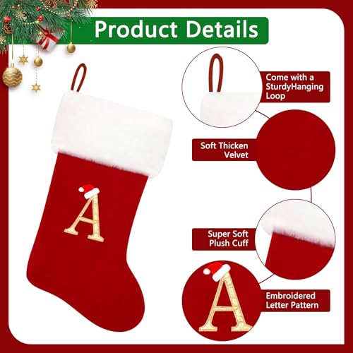 20 Inches Red Velvet Christmas Stockings A941388