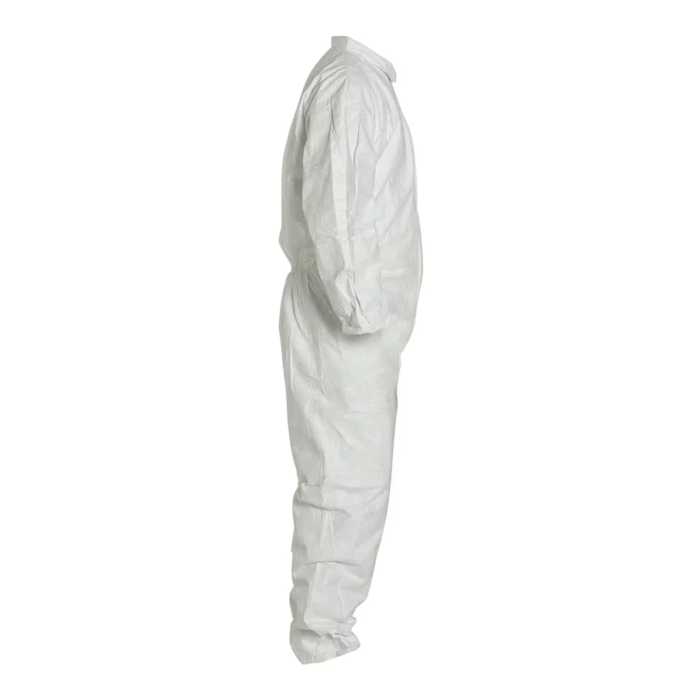 White Medium Coveralls with Elastic Wrists and Ankles J475