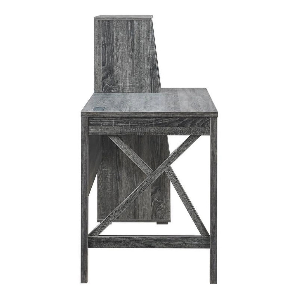Contemporary Distressed Gray Wood Desk M890