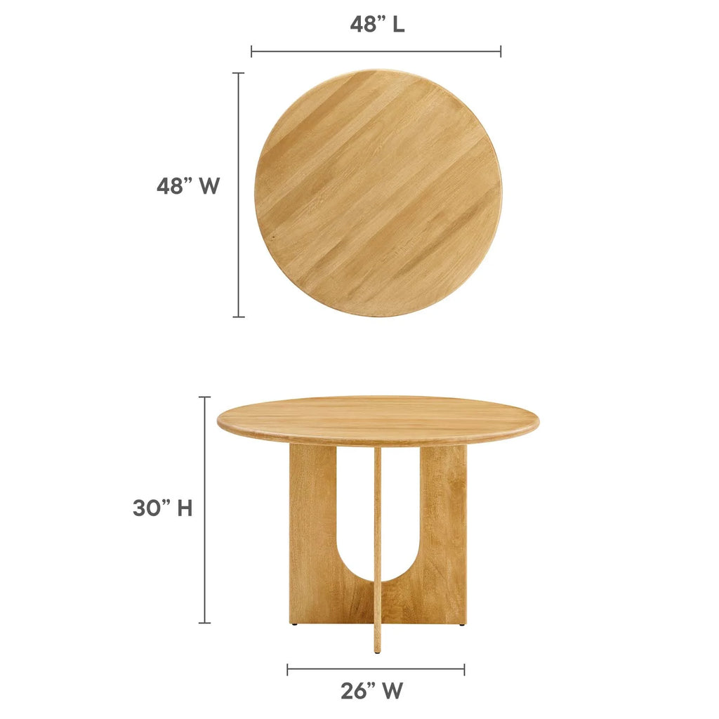 Round 48" Oak Wood Dining Table Z124819