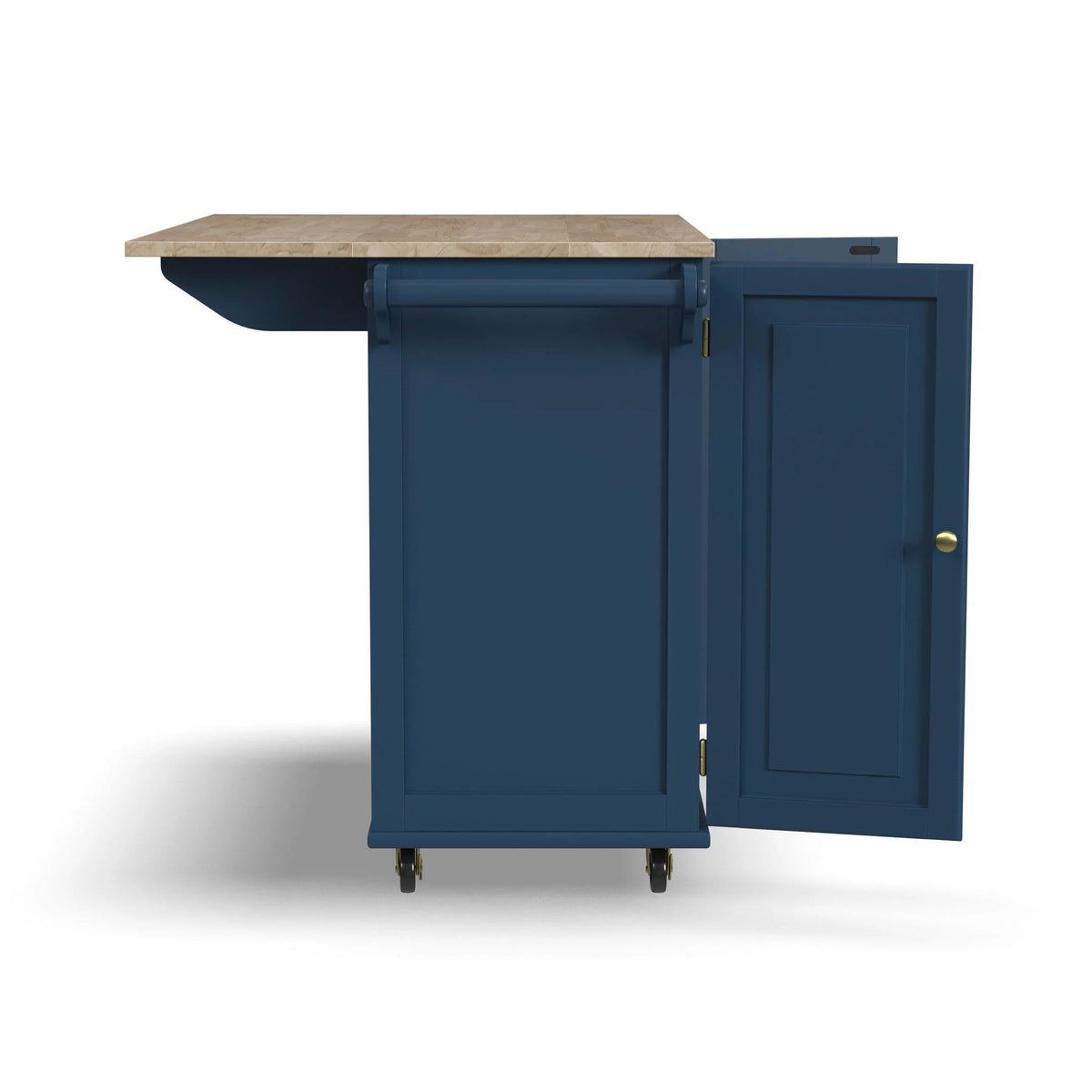 Blue Engineered Wood Kitchen Cart V7224