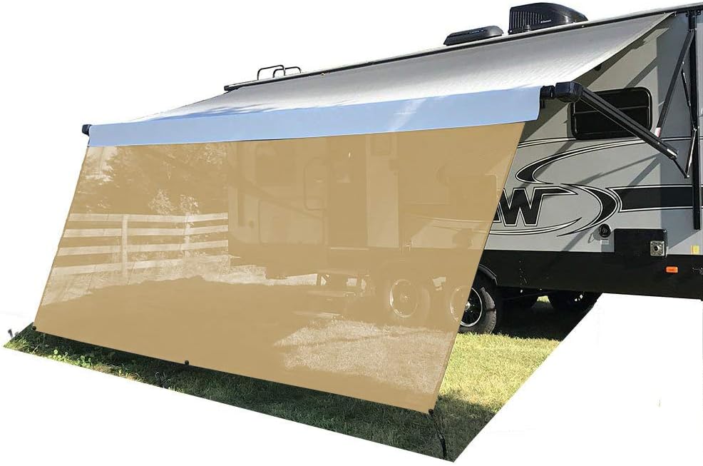 Black Mesh RV Awning Sun Shade Screen 8' X 15' 3'' B4003