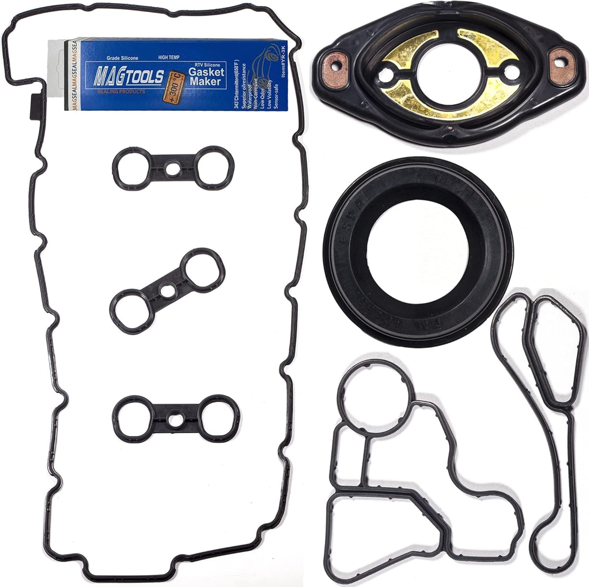 Valve Cover Gasket Camshaft Adjuster Eccentric Shaft Actuator Seal Oil Filter Housing Gasket 3.0L and Gasket Maker 3oz X3562