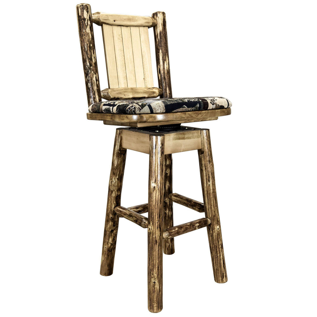Counter Height Swivel Barstool with Back D115