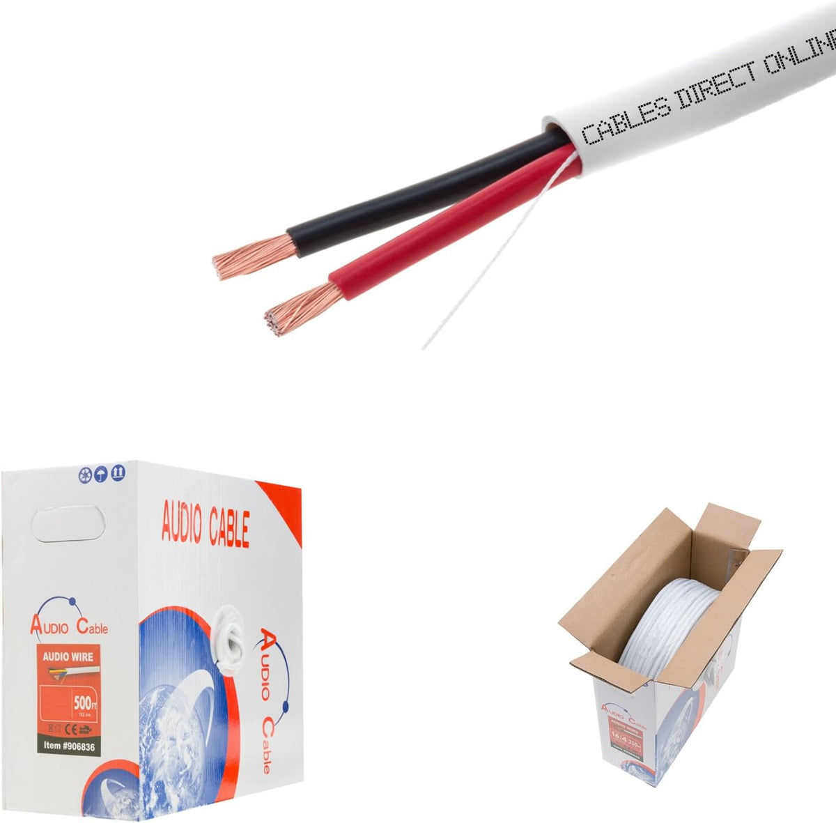 100ft 18AWG 2 Conductors CL2 Rated Speaker Cable Wire Q1945