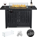 43 Inch 50,000 BTU Propane Gas Fire Pit Table with Glass Wind Guard C96532
