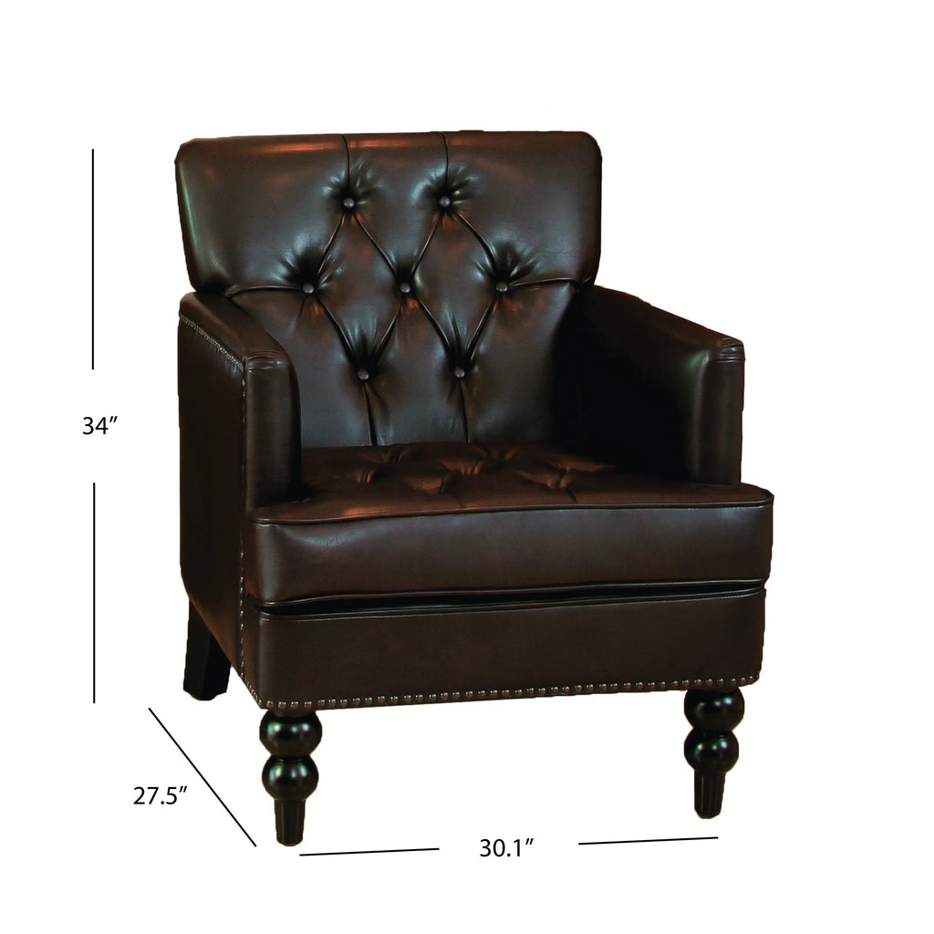 Brown Bonded Leather Club Chair M397536