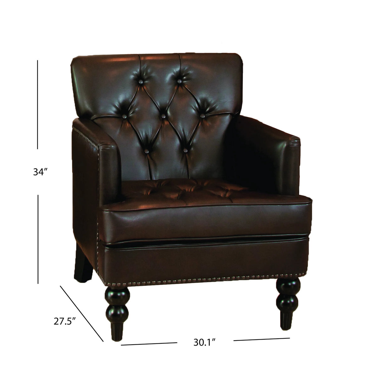 Brown Bonded Leather Club Chair M397536
