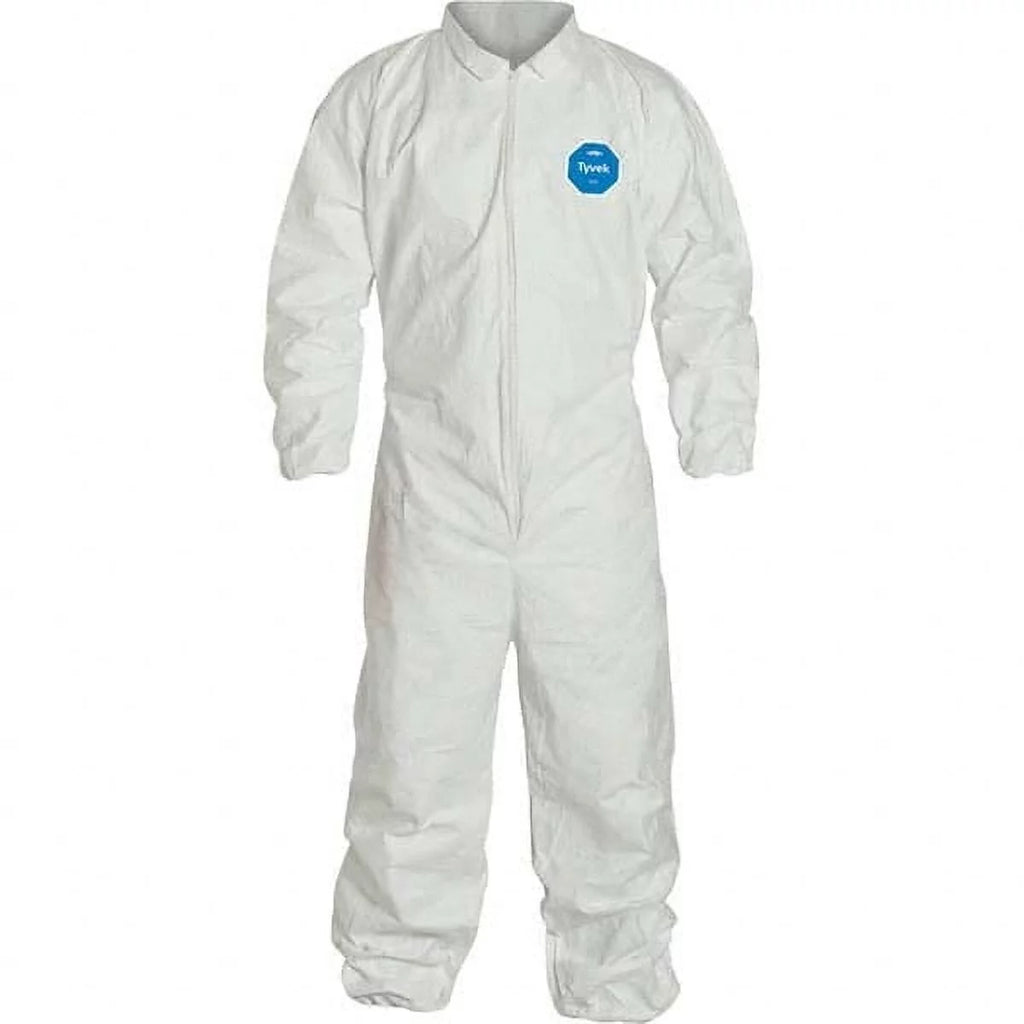 White Medium Coveralls with Elastic Wrists and Ankles J475