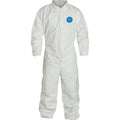 White Medium Coveralls with Elastic Wrists and Ankles J475