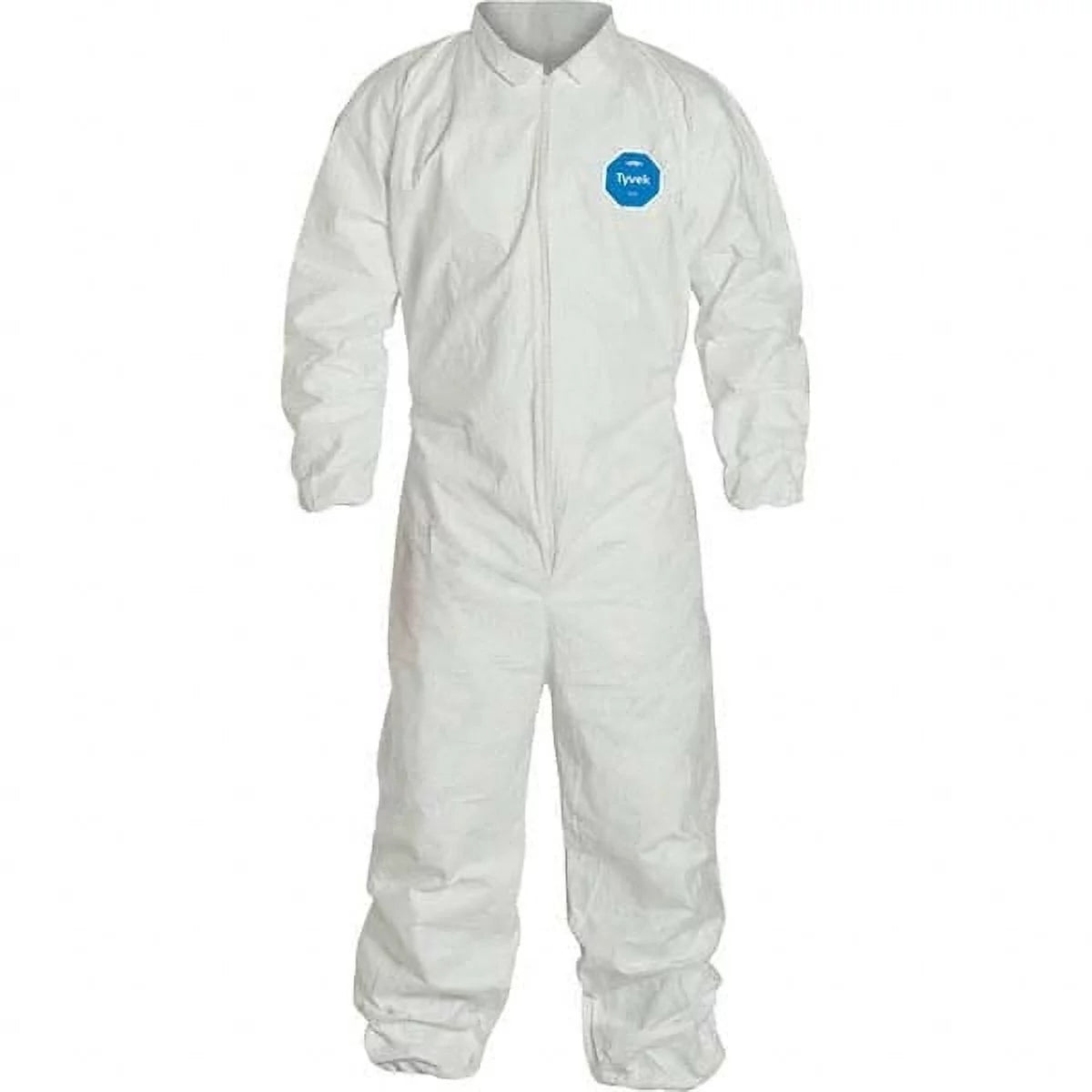 White Medium Coveralls with Elastic Wrists and Ankles J475