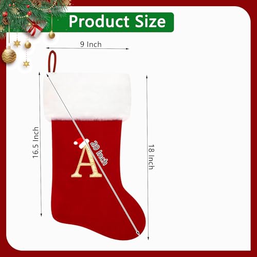 20 Inches Red Velvet Christmas Stockings A941388