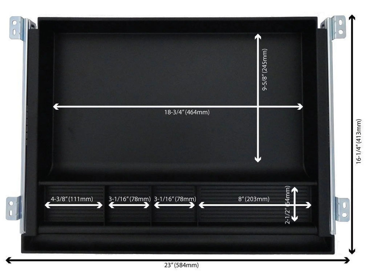 Underdesk Pencil Drawer 23 Inch Wide Black G543