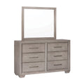 Gray Wood 6 Drawers Dresser with Mirror G33827