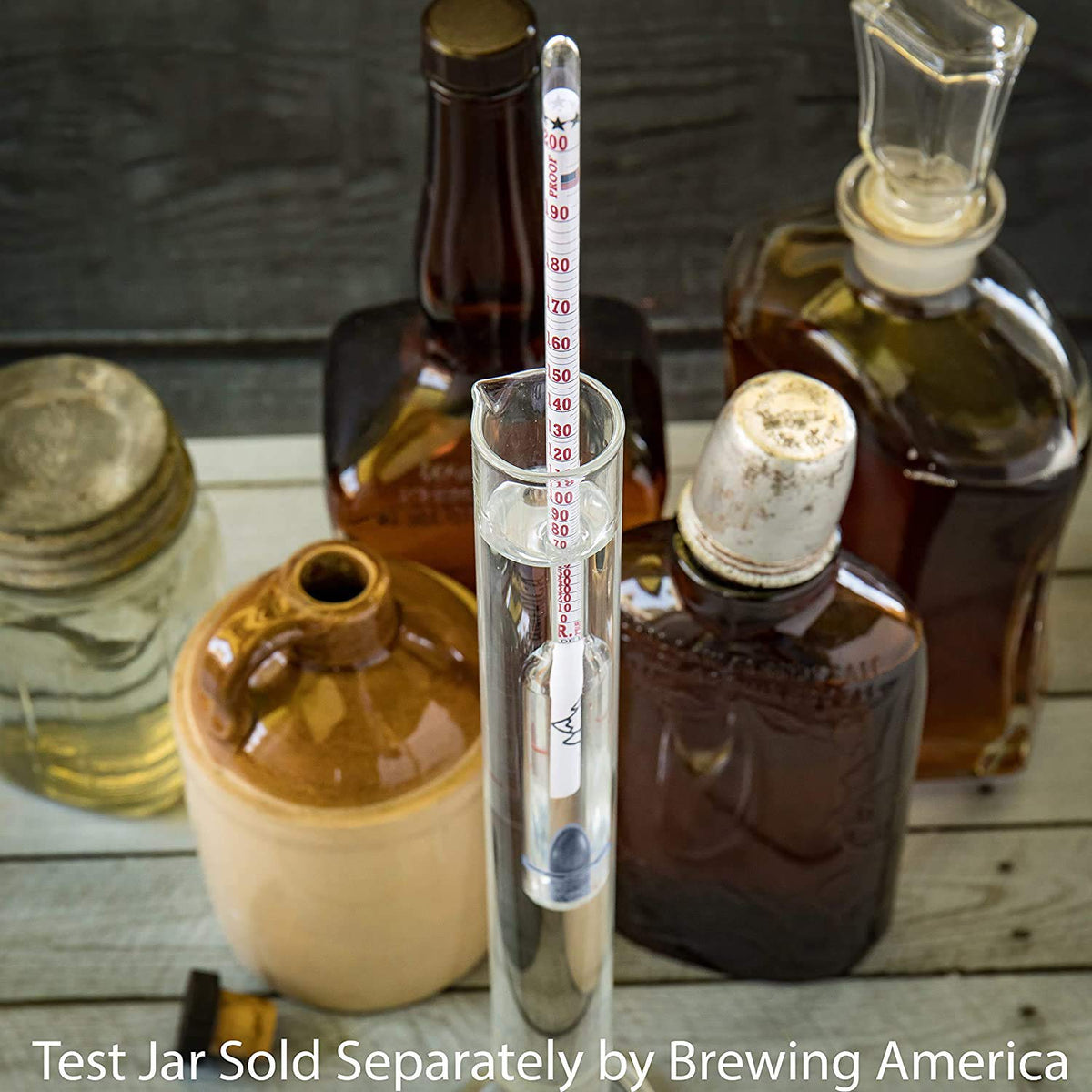 Alcohol Hydrometer Tester 0-200 Proof Pack of 2 Q584106