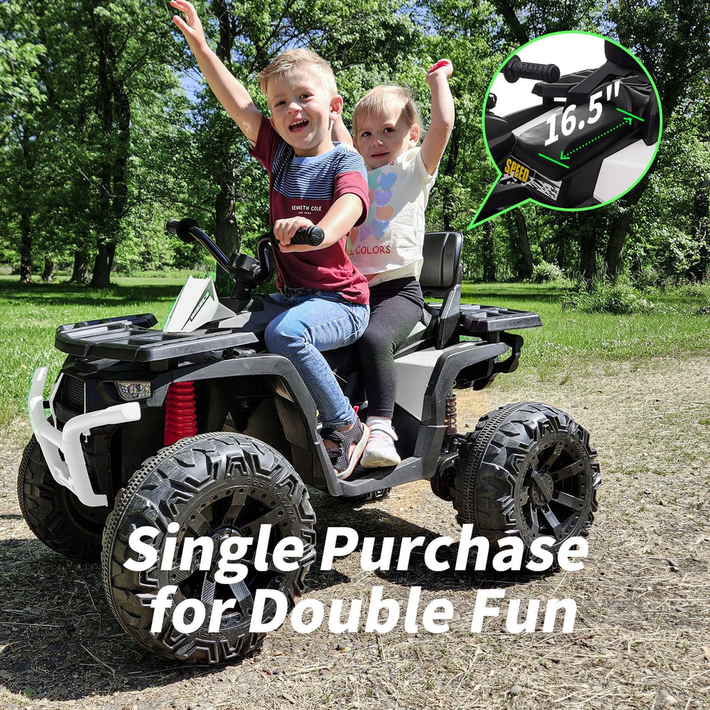 24V Kids ATV 4-Wheeler with 400W Motor, 2 Seater - Black L965