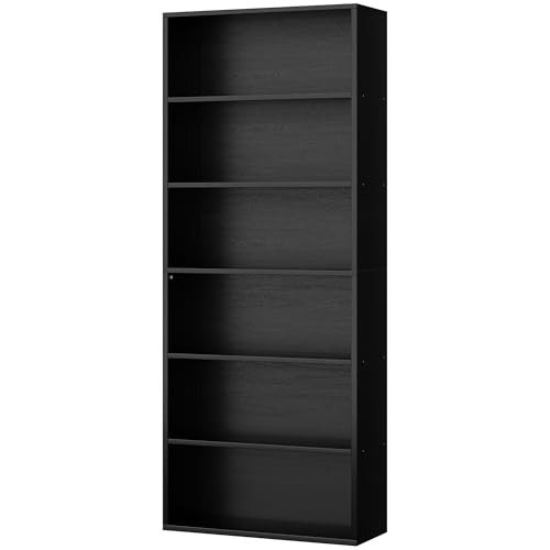 6-Tier Black Bookshelf K13023