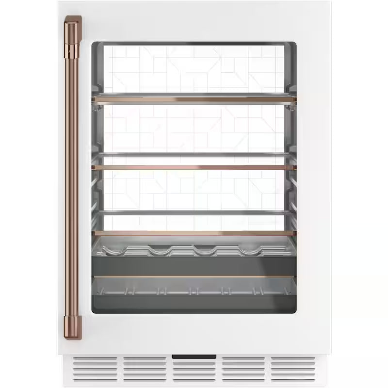 24 in. 14-Bottle Wine and 126-Can Beverage Cooler in Matte White G7856