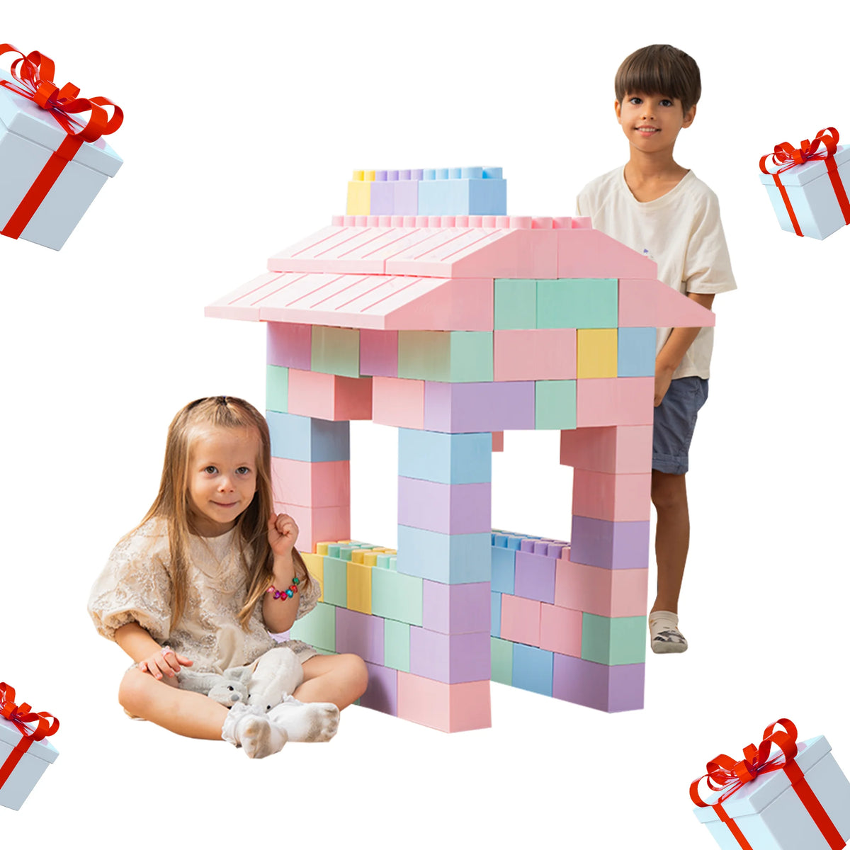 Jumbo Building Blocks 86pcs with Wheels S101