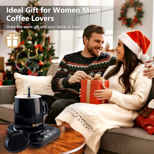 36W Electric Smart Coffee Mug Warmer Set with Timer, Black 14oz O88534