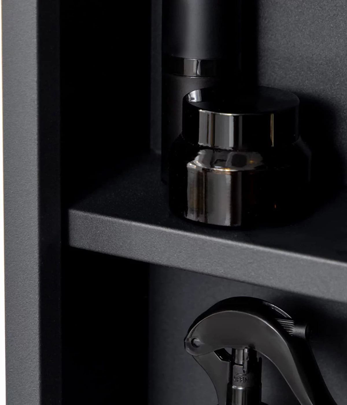 Black Stainless Steel Wall-Mounted Medicine Cabinet with Mirror Y218666