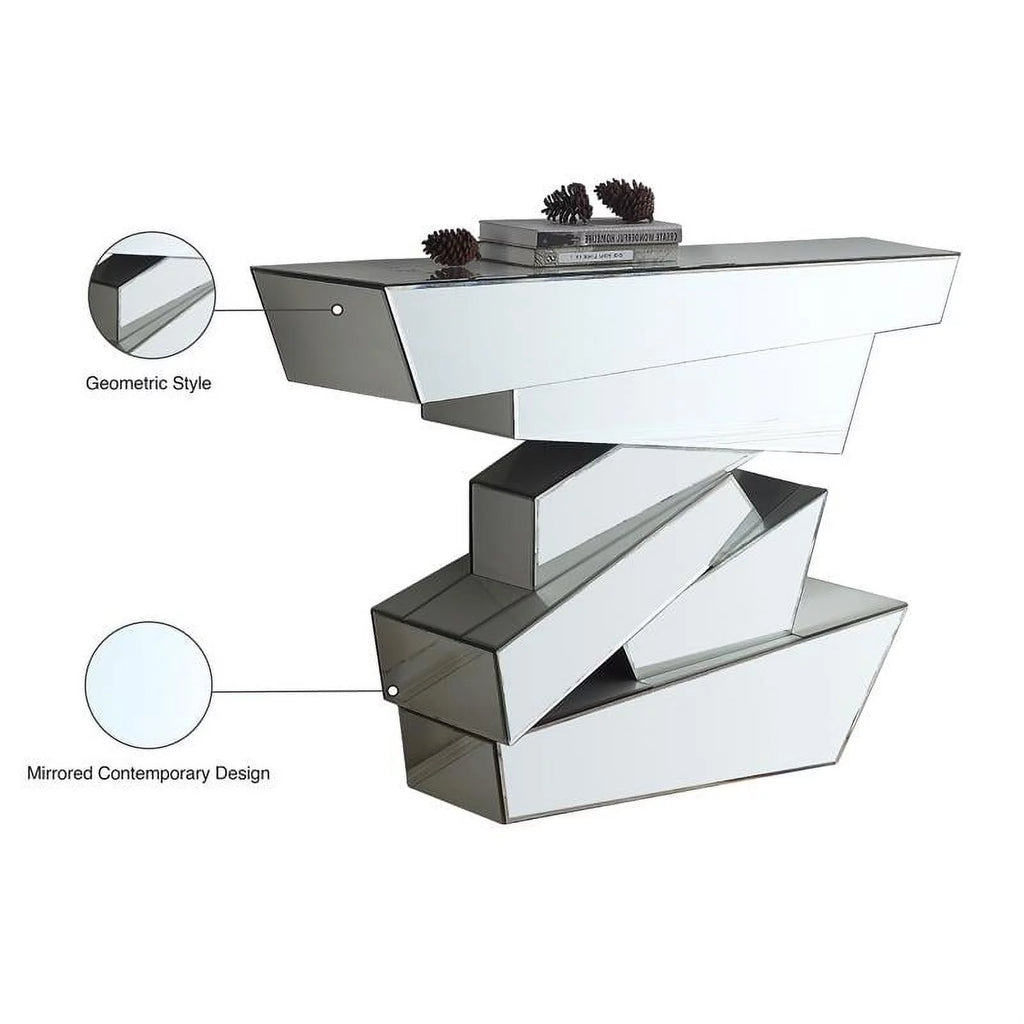 Mirrored Geometric Console Table O33868