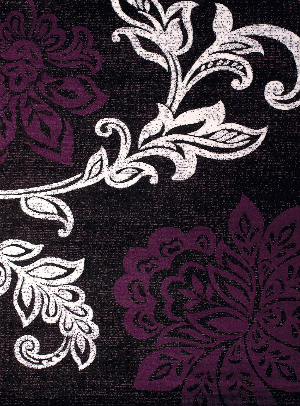 Plum Polypropylene Rug with Floral Pattern N707